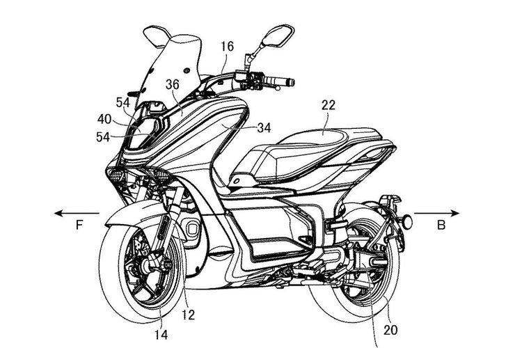 Desain paten motor listrik Yamaha E01