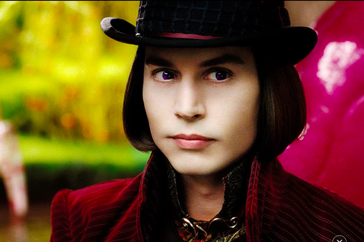 Johnny Depp di film Charlie and The Chocolate Factory