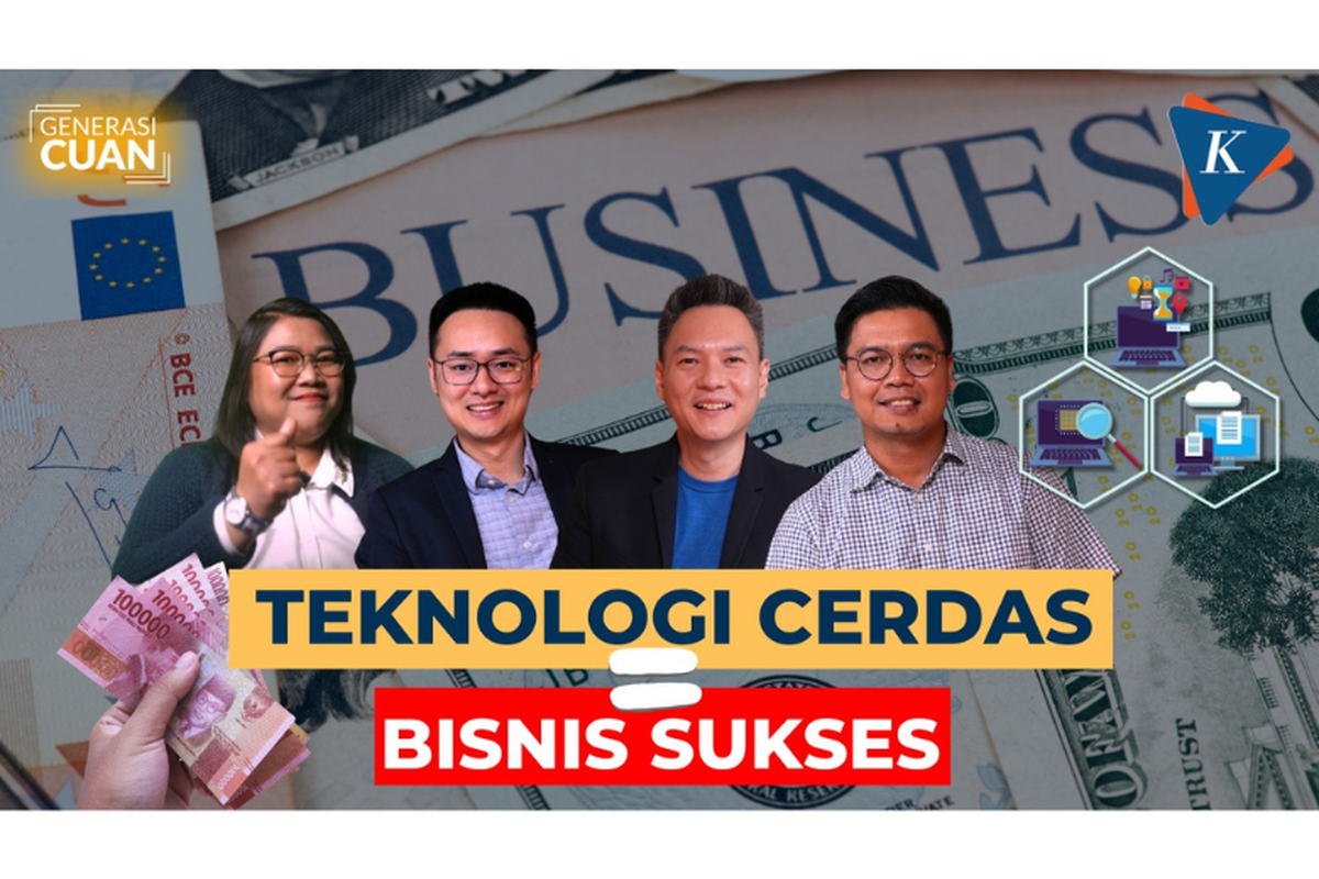 Teknologi cerdas = Bisnis sukses, itulah slogan dalam pembicaraan antara, Host Kompas.com Aprilia Ika (paling kiri), CEO Dealls dan Kantorku Andhika Sudarman (kanan Aprilia), Business Personal System Category Lead HP Indonesia Frans Adiredja (kanan Andhika), dan Country Business Development Manager AMD Brando Lubis (paling kanan) selengkapnya di YouTube Kompas.com. 