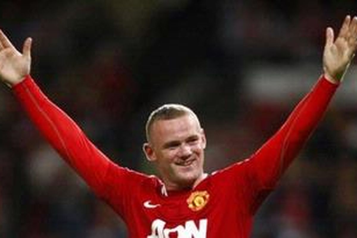 Penyerang Manchester United Wayne Rooney.