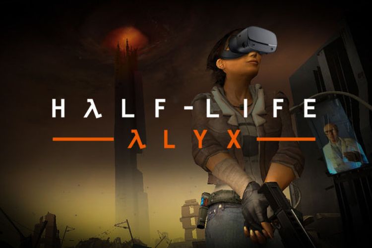 Ilustrasi poster Half-Life: Alyx.