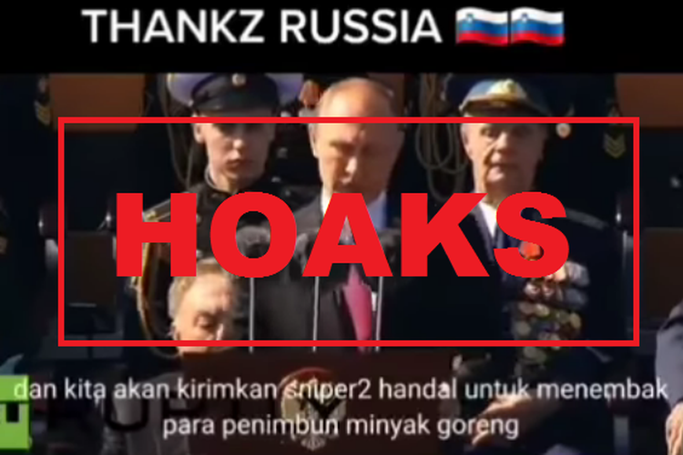 Hoaks, Putin akan kirim sniper untuk menembak penimbun minyak goreng