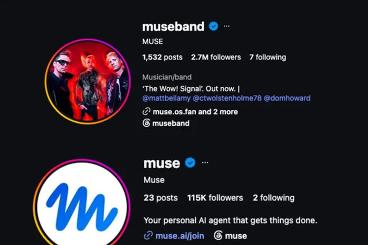 Band Muse Kehilangan Handle @muse, Diambil Alih Agen AI Meta