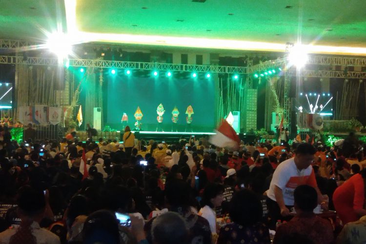 Upacara pembukaan AYD di Jogja Expo Center, Banguntapan, Bantul, Yogyakarta, Rabu (2/8/2017) malam.