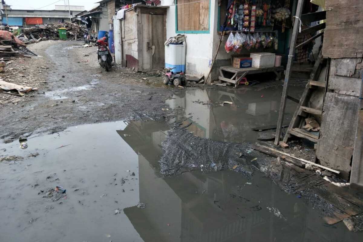 Kondisi terkini Kawasan Muara Angke, Jakarta Utara, Kamis (9/1/2020) usai rob yang sempat menerpa pagi tadi