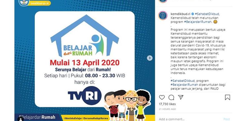 Belajar dirumah tvri paud hari ini