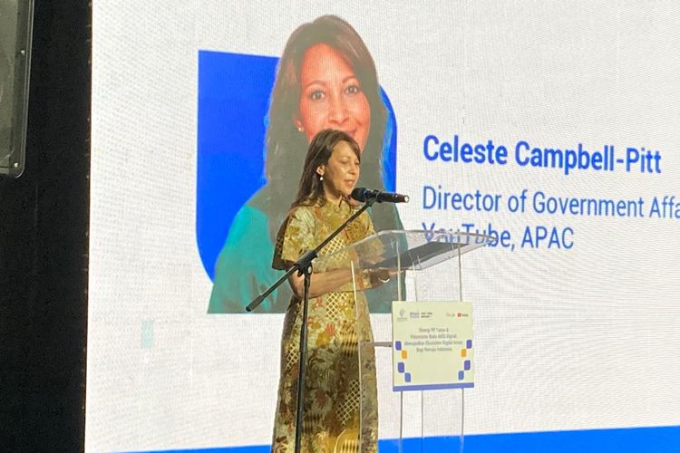 Director of Government Affairs and Public Policy YouTube APAC, Celeste Campbell-Pitt, dalam acara peluncuran Buku Panduan Kesehatan Mental Remaja (Digital Wellbeing Guidebook) oleh Google, YouTube, Perhimpunan Dokter Spesialis Kedokteran Jiwa Indonesia (PDSKJI), RS Cipto Mangunkusumo, dan Universitas Indonesia, di Jakarta, Senin (8/6/2026).