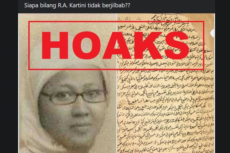 Hoaks, foto RA Kartini memakai jilbab dan kacamata
