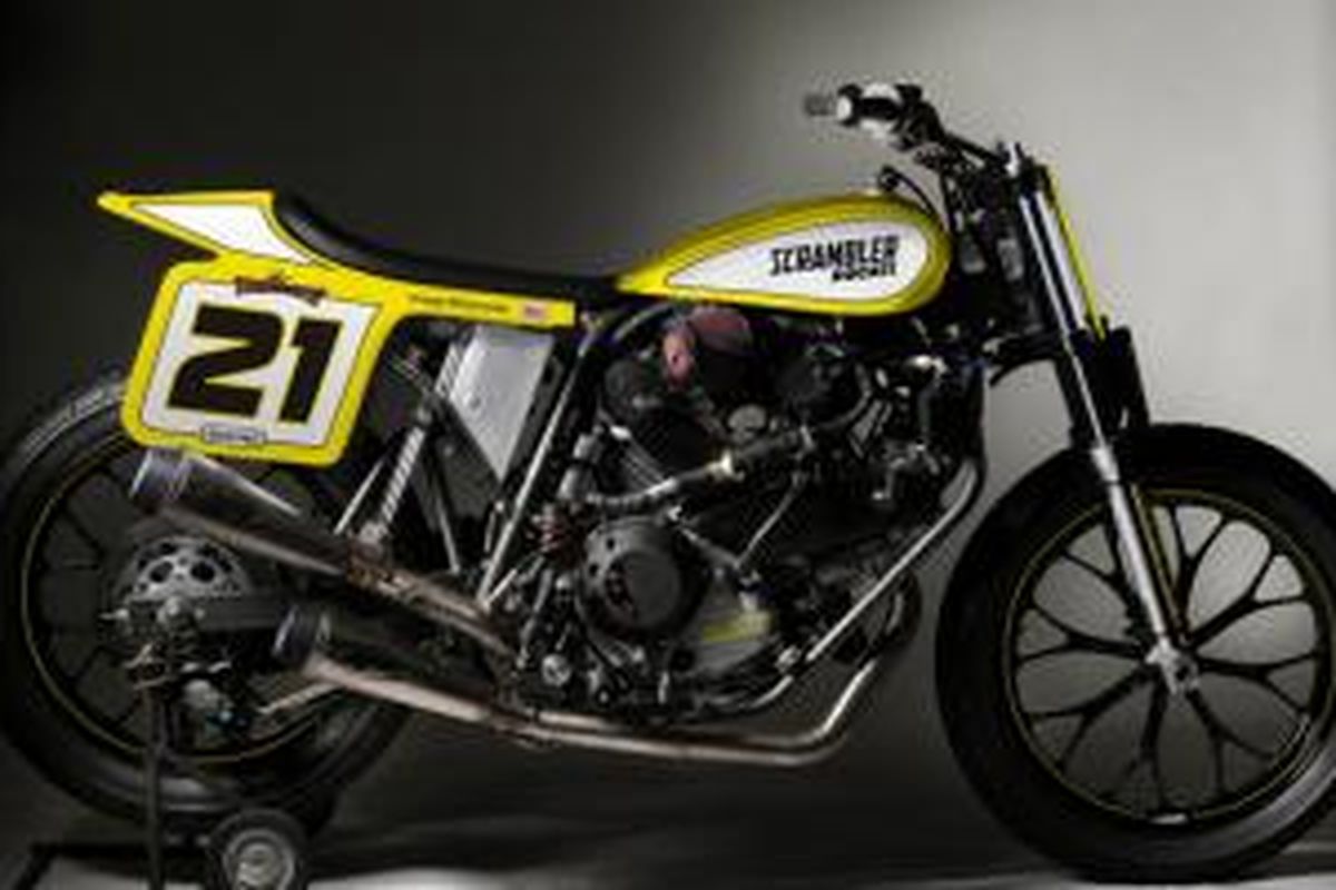 Ducati Scrambler khusus untuk Troy Bayliss di AMA Flat Track 2015.