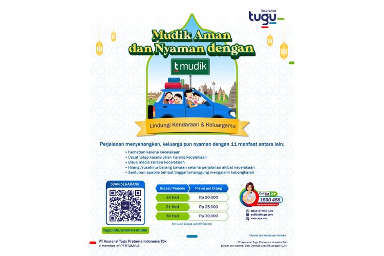 PT Asuransi Tugu Pratama Indonesia Tbk (Tugu Insurance) menawarkan produk asuransi t Mudik sebagai solusi perlindungan bagi masyarakat yang akan melakukan perjalanan mudik atau liburan Idul Fitri 1445 Hijriah (H) dengan aman dan nyaman.