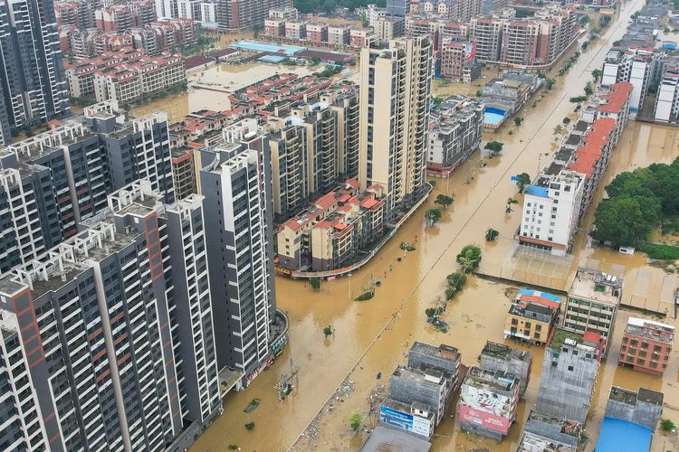 Banjir di Guangdong, China.