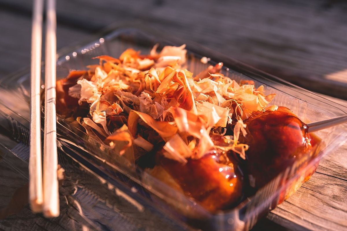 Ilustrasi takoyaki. 