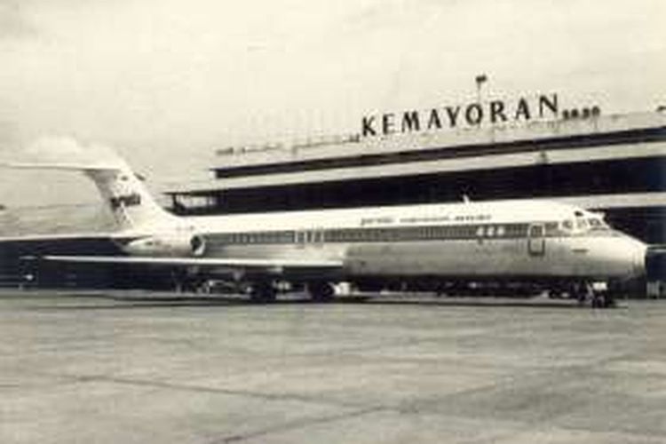 Pesawat Garuda PK-BNJ Woyla yang dibajak.