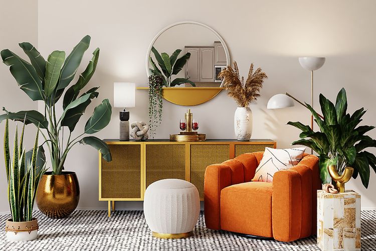 Ilustrasi interior rumah. 