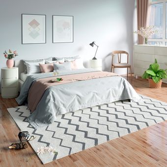 Ilustrasi kamar tidur bertema modern minimalis. 