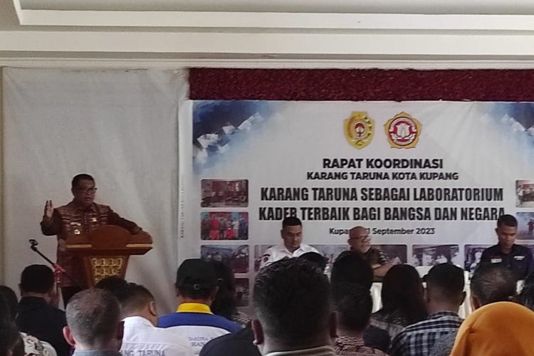 Rapat Koordinasi Karang Taruna Kota Kupang, Nusa Tenggara Timur (NTT) di restoran Subasuka, Kamis (21/9/2023)