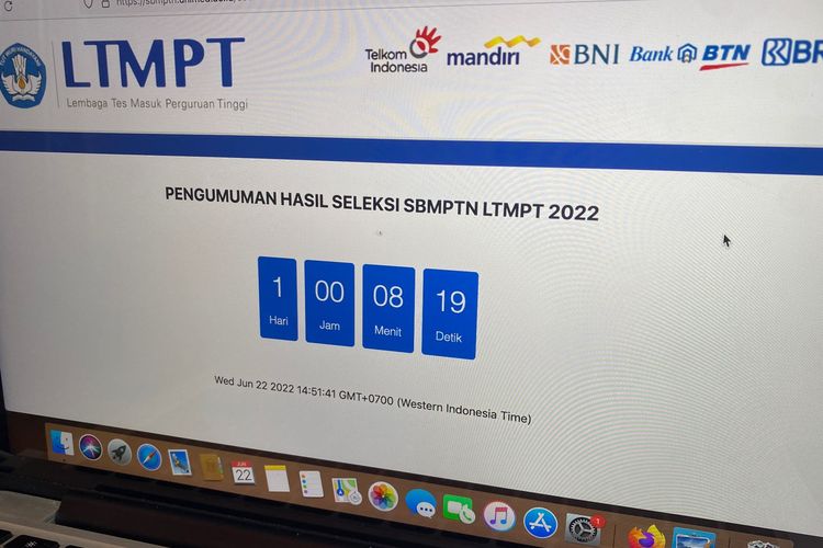 Jadwal pengumuman SBMPTN 2022 termasuk waktu pengumuman versi WIB, WITA, dan WIT.