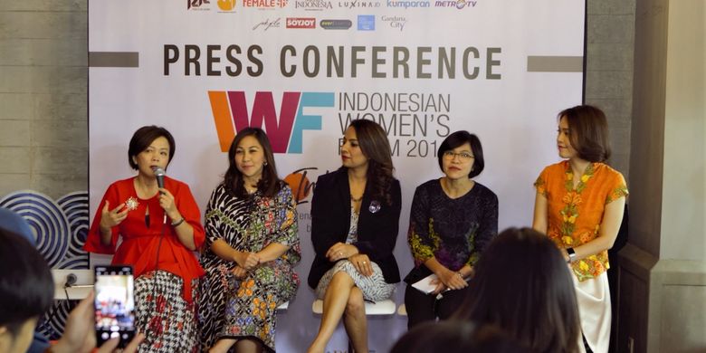 Konferensi pers Indonesia Womens Forum 2019 di Jakarta (20/11/2019).