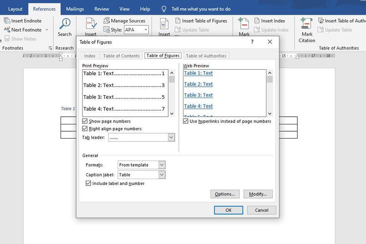 Ilustrasi cara membuat tabel di Word 