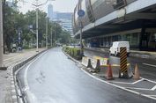 Tiga Tiang Monorel di Jalan HR Rasuna Said Dibongkar, Trotoar Mulai Ditata