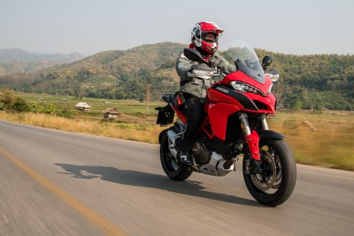 Kompas.com saat menjajal Ducati Multistrada 1200s di Chiang Rai, Thailand.