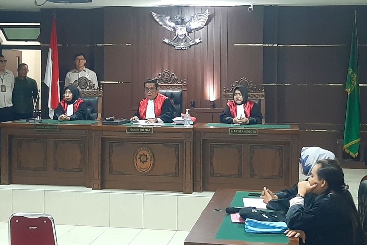 Suasana sidang mutilasi dengan terdakwa Heru Prastiyo (23) yang digelar di Pengadilan Negeri (PN) Sleman.