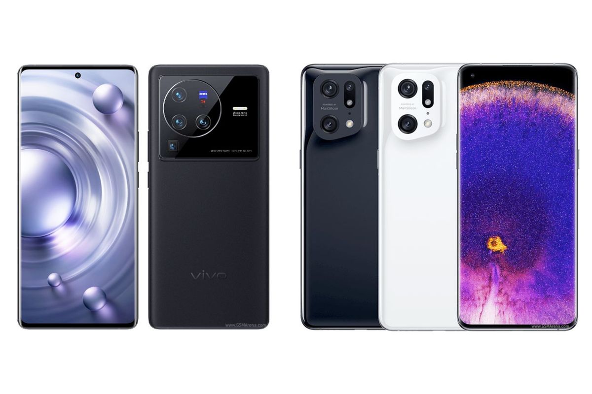 VIvo X80 Pro (kiri) dan Oppo Find X5 Pro (kanan).