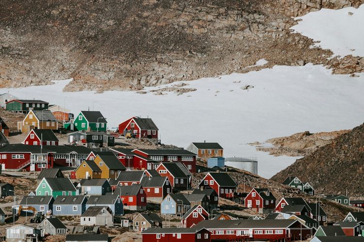 Ilustrasi pemandangan Greenland. 