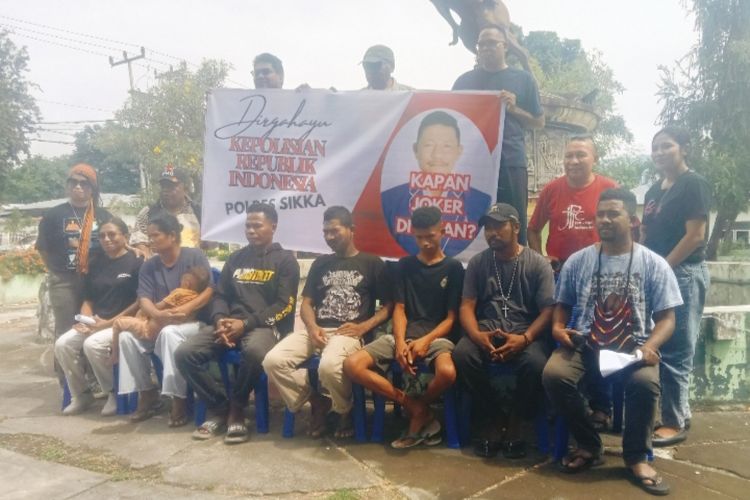 Jaringan HAM bersama korban TPPO di Sikka melakukan aksi damai pada Senin (1/7/2024).