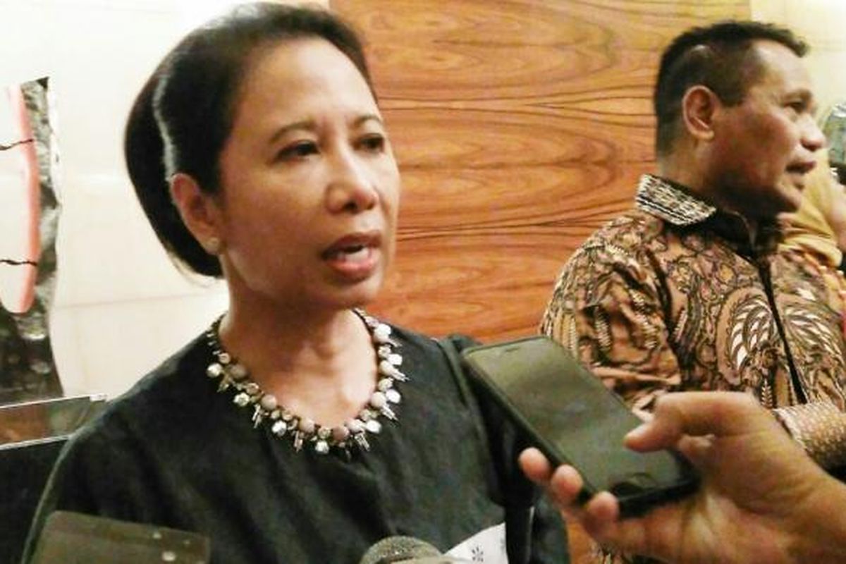 Menteri BUMN Rini Soemarno di Hotel Indonesia Kempinski, Jumat (7/10/2016).