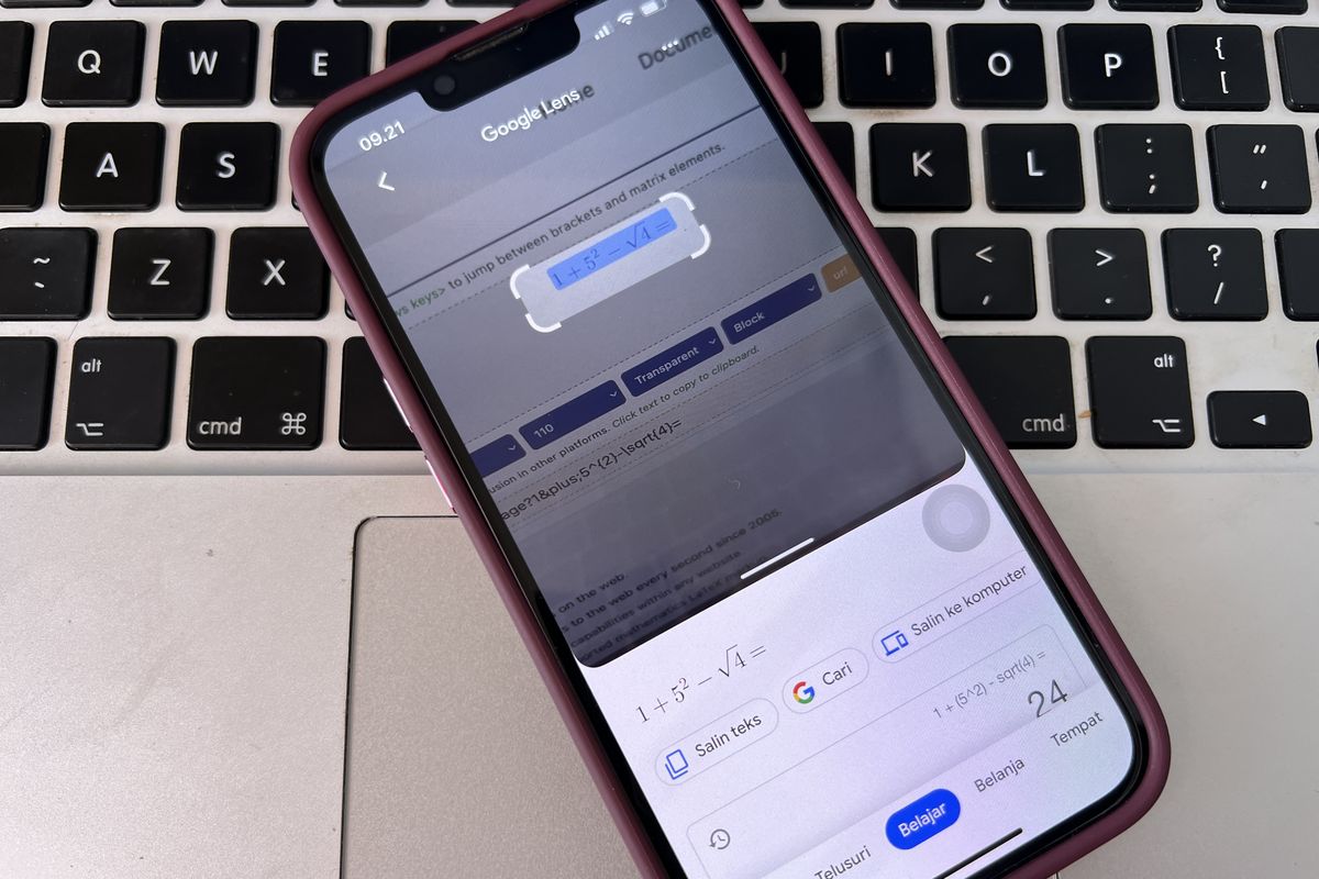 Cara mencari jawaban matematika di Google dengan Google Lens.