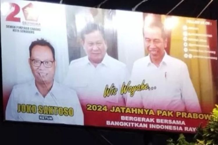 Ratusan baliho bergambar Prabowo Subianto dan Jokowi tersebar di Kota Semarang, Jawa Tengah