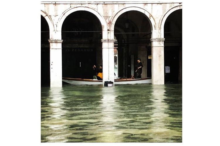 Salah satu sudut Kota Venesia yang terendam banjir.