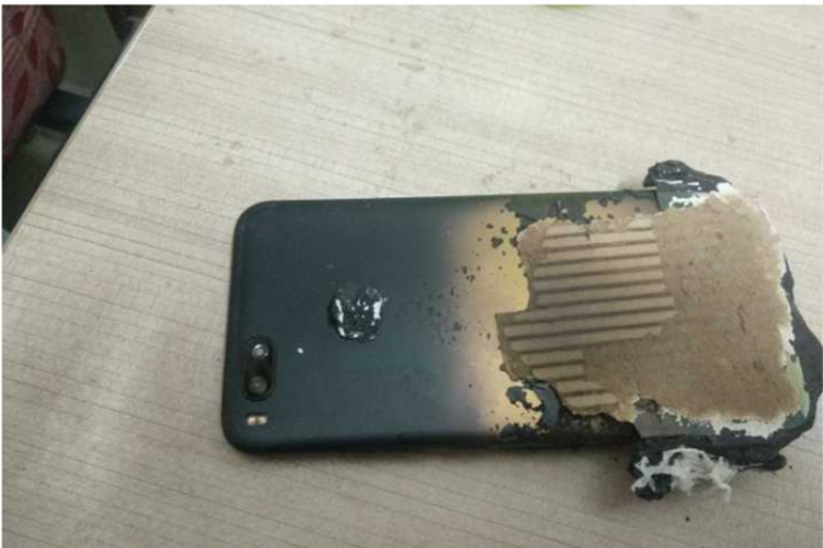 Gambar Xiaomi Mi A1 yang dilaporkan meledak