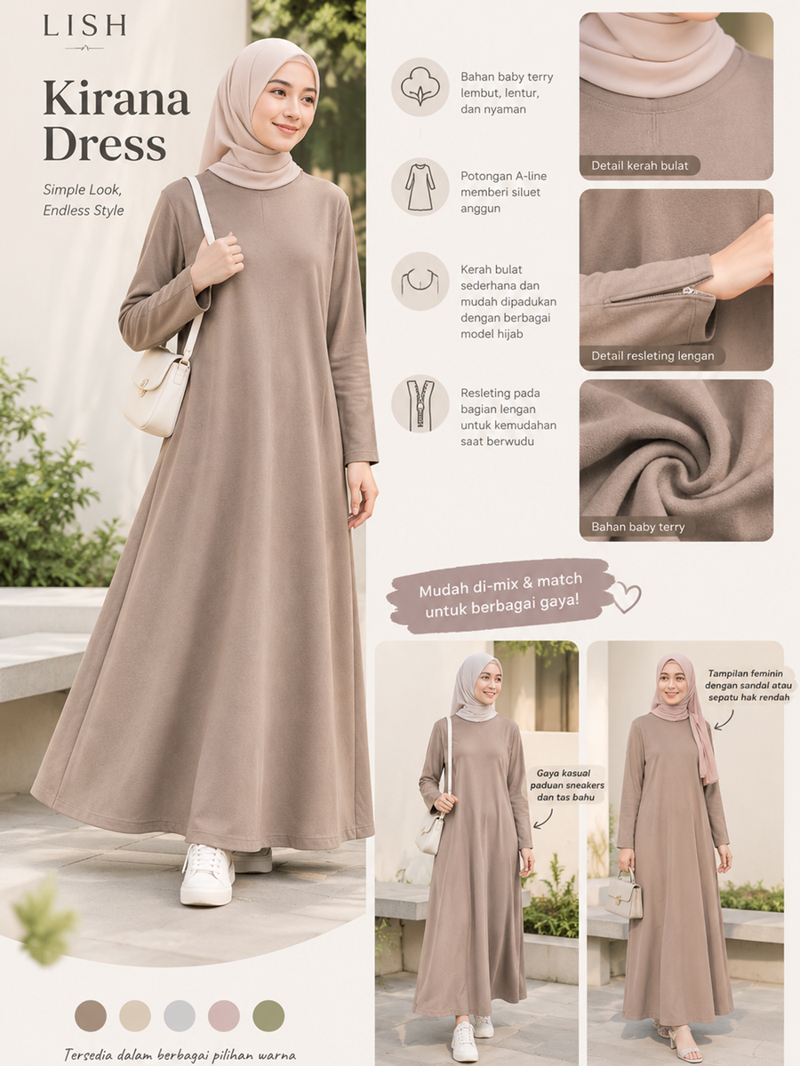 Kirana Dress by Lish, Simpel untuk Aktivitas Sehari-hari
