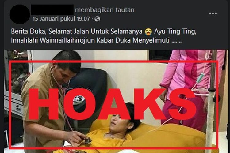 Ayu Ting Ting dikabarkan meninggal dunia. Informasi tersebut hoaks.