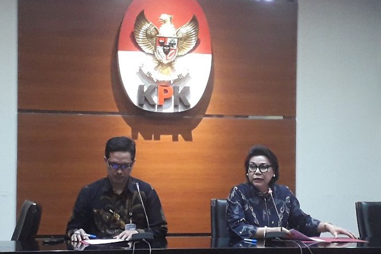 Konferensi pers penetapan Bupati Bengkayang Suryadman Gidot sebagai tersangka oleh  KPK di Gedung Merah Putih KPK, Rabu (4/9/2019).