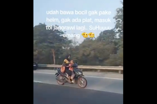 Video Viral Seorang Ibu Bonceng Anak Masuk Jalan Tol