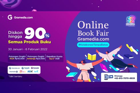 Ada Diskon hingga 90% di Online Book Fair dalam Rangka Anniversary Gramedia yang ke-52