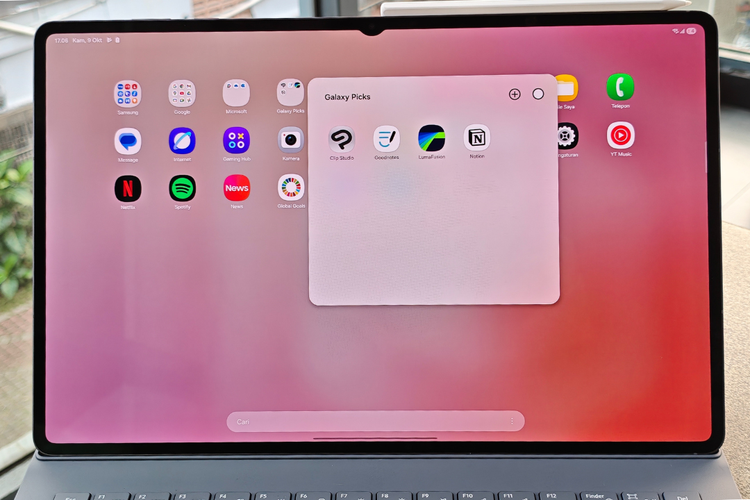 Samsung Galaxy Tab S11 Ultra dibekali berbagai aplikasi populer pendukung produktivitas, seperti Notion, Goodnotes, LumaFusion, dan Notion.