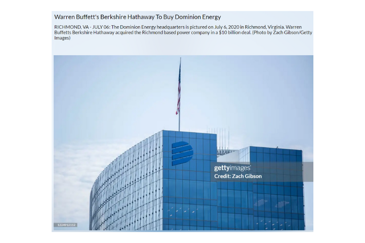 Foto gedung Dominion Energy yang diunggah ke Getty Images, 6 Juli 2020