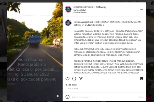 Langkah Tenang Pengemudi Truk Saat Alami Rem Blong