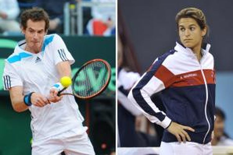 Petenis Inggris Andy Murray (kiri) dan pelatih barunya, Amelie Mauresmo.