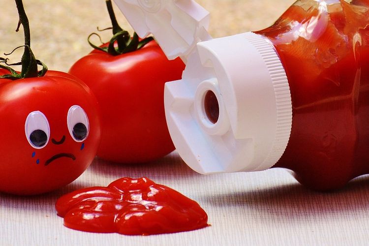 Ilustrasi tomato ketchup. 