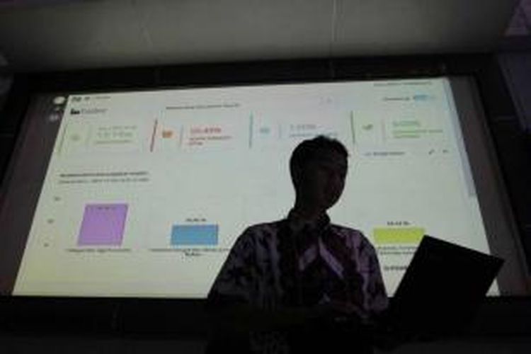 Peneliti Lingkaran Survei Indonesia (LSI) mengamati data yang masuk pada quick count atau penghitungan cepat Pilkada serentak, di kantor LSI, Jakarta Timur, Rabu (9/12/2015). LSI melakukan penghitungan cepat di 21 wilayah Indonesia yang mengadakan Pilkada seperti Batam, Indramayu, Gresik, Palu, Provinsi Jambi, dan Provinsi Sumatera Barat. 