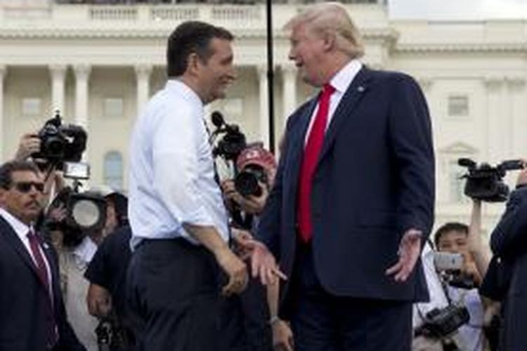 Dua Calon Presiden Amerika dari Partai Republik: Senator Texas Ted Cruz dan Taipan Real Estate Donald Trump 