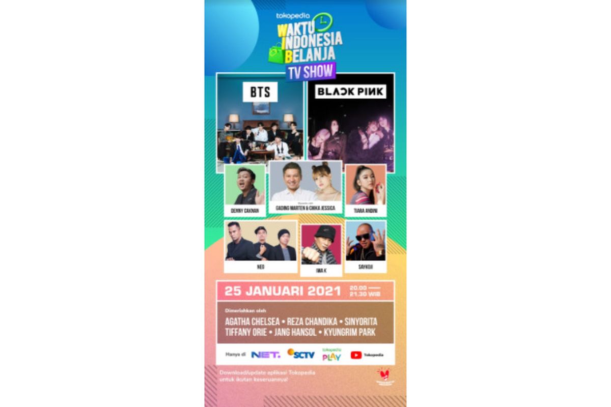 Waktu Indonesia Belanja (WIB) TV Show Tokopedia, Senin (25/1/21). 
