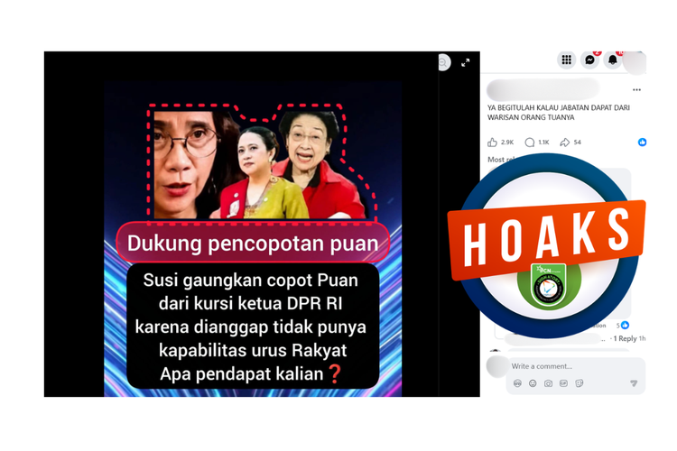 INFOGRAFIK: Muncul Hoaks Susi Pudjiastuti Serukan Pencopotan Puan Maharani