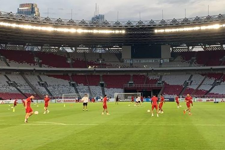 Timnas Indonesia tengah melakoni latihan menjelang pertandingan melawan Vietnam di semifinal Piala AFF 2022.