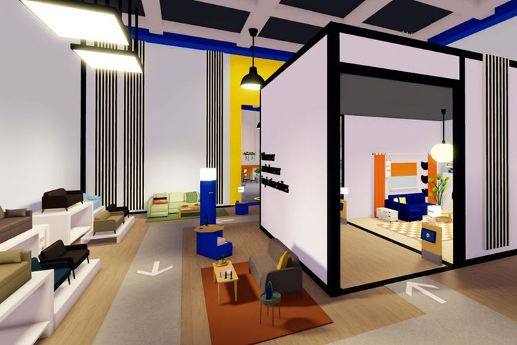 Tampilan toko virtual Ikea di Roblox